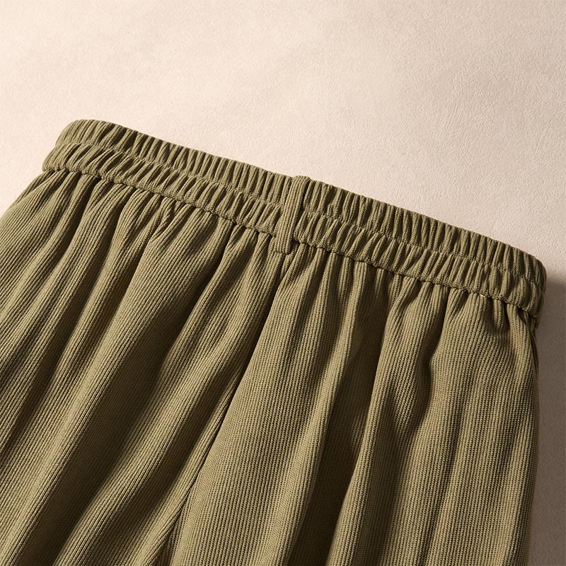 Pantalones harén de cintura alta con bolsillos para mujer Buddha Stones Commute Fall Corduroy - image 3