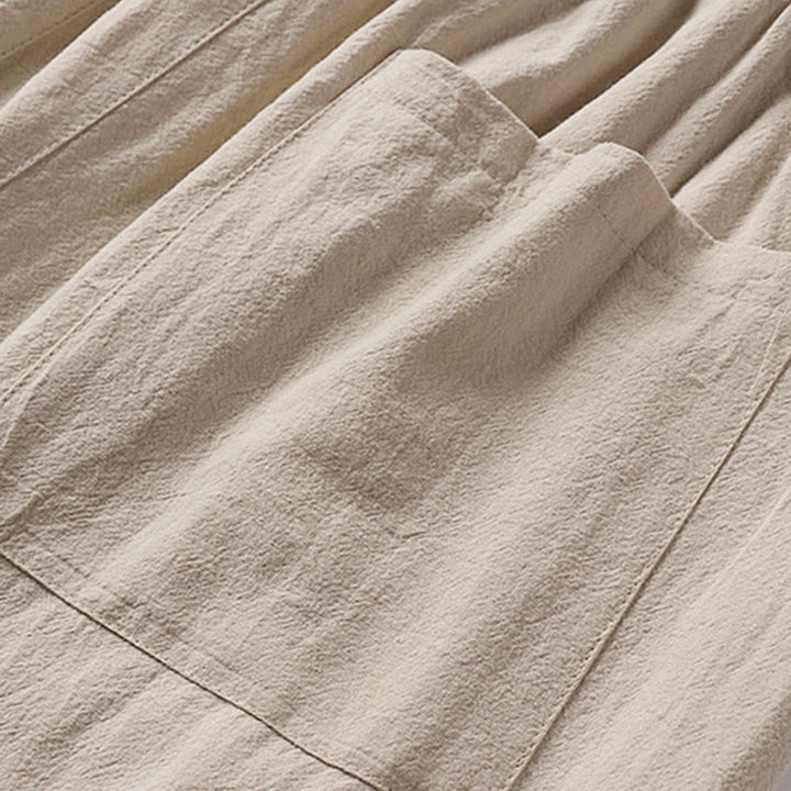 Pantalones harén con cordón ajustable para hombre, color liso, hasta el tobillo, con bolsillos, de Buddha Stones, primavera y otoño - image 9
