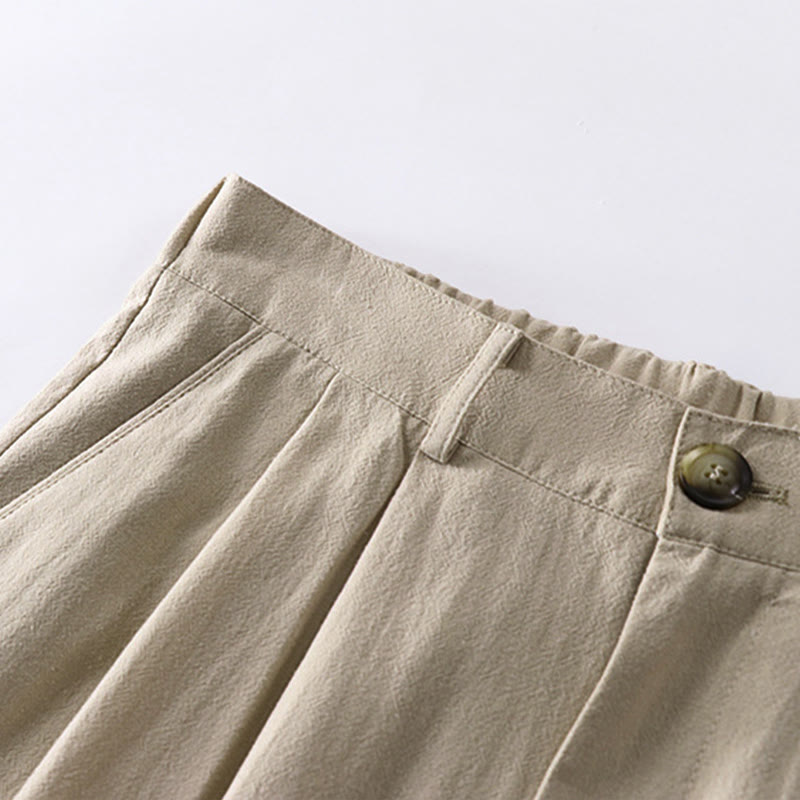 Pantalones rectos de algodón y lino con bolsillos para hombre, de Buddha Stones, para primavera y otoño. - image 2