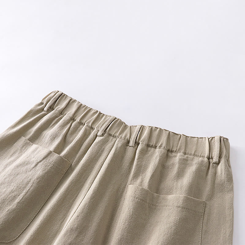 Pantalones rectos de algodón y lino con bolsillos para hombre, de Buddha Stones, para primavera y otoño. - image 5