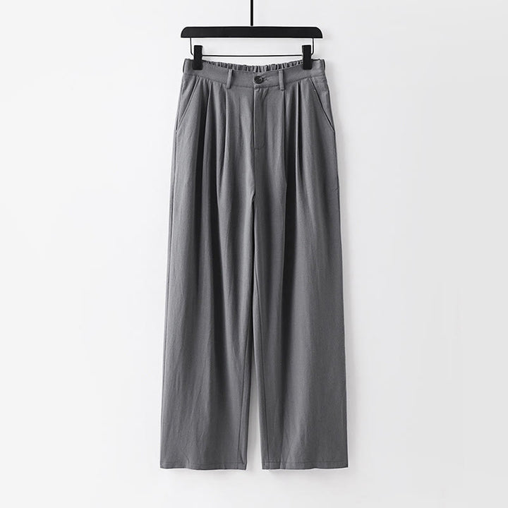 Pantalones rectos de algodón y lino con bolsillos para hombre, de Buddha Stones, para primavera y otoño. - Gris - US/UK/AU54, EU64 (9XL) - image 9
