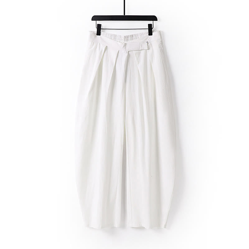 Pantalones de lino y algodón para hombre con diseño de Buddha Stones, pierna recta, cremallera y bolsillos. - Blanco - US/UK/AU54, EU64 (9XL) - image 10