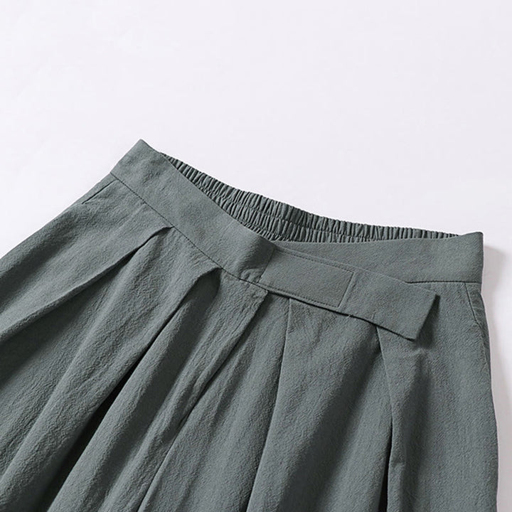 Pantalones de lino y algodón para hombre con diseño de Buddha Stones, pierna recta, cremallera y bolsillos. - image 2