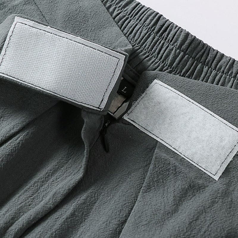 Pantalones de lino y algodón para hombre con diseño de Buddha Stones, pierna recta, cremallera y bolsillos. - image 4