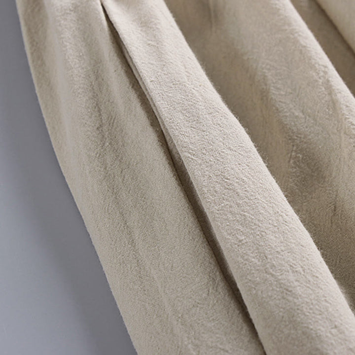 Pantalones de lino y algodón con bolsillos y cordón ajustable hasta el tobillo para hombre de Buddha Stones - image 9