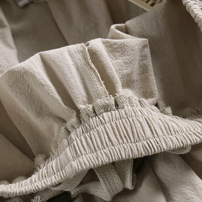 Pantalones de lino y algodón con bolsillos y cordón ajustable hasta el tobillo para hombre de Buddha Stones - image 10