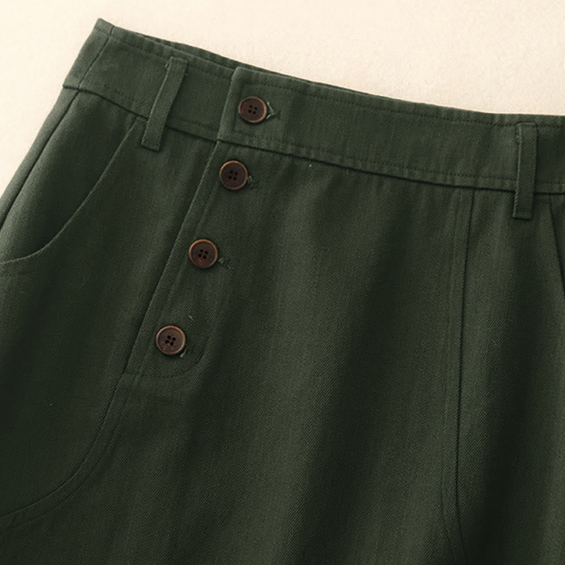 Falda de algodón lisa con bolsillos para mujer Buddha Stones - image 5