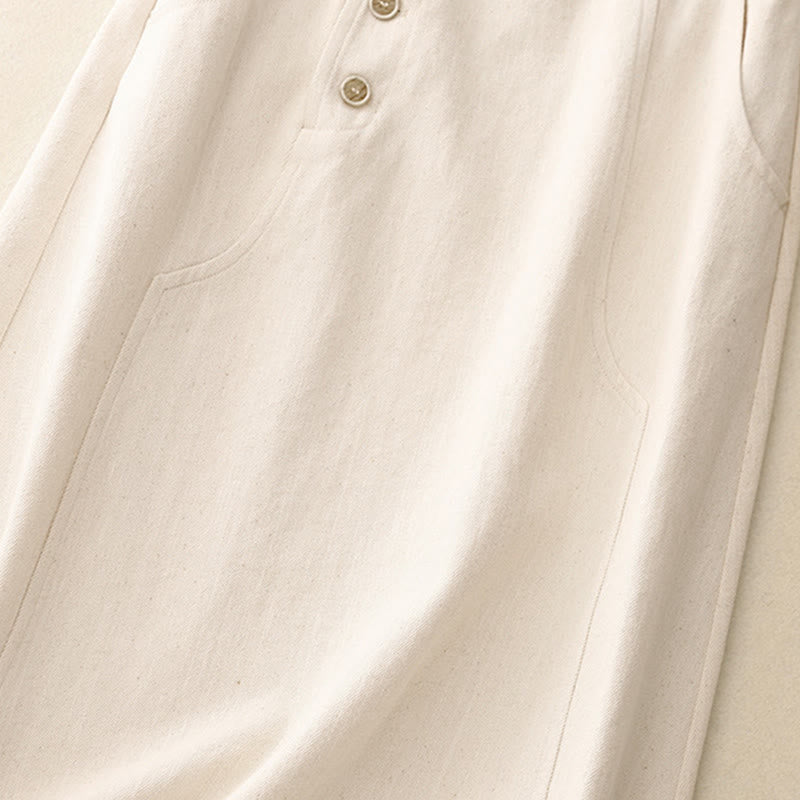 Falda de algodón lisa con bolsillos para mujer Buddha Stones - image 7