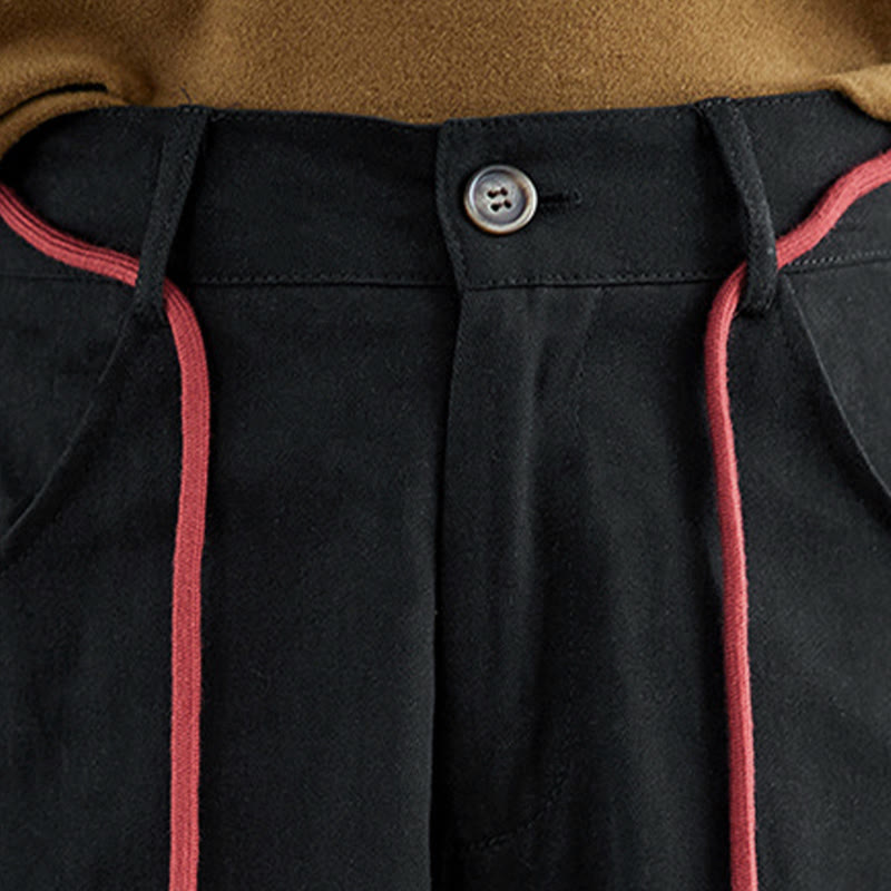 Pantalones casuales de algodón liso Buddha Stones para mujer, largos 7-8, con bolsillos - image 17