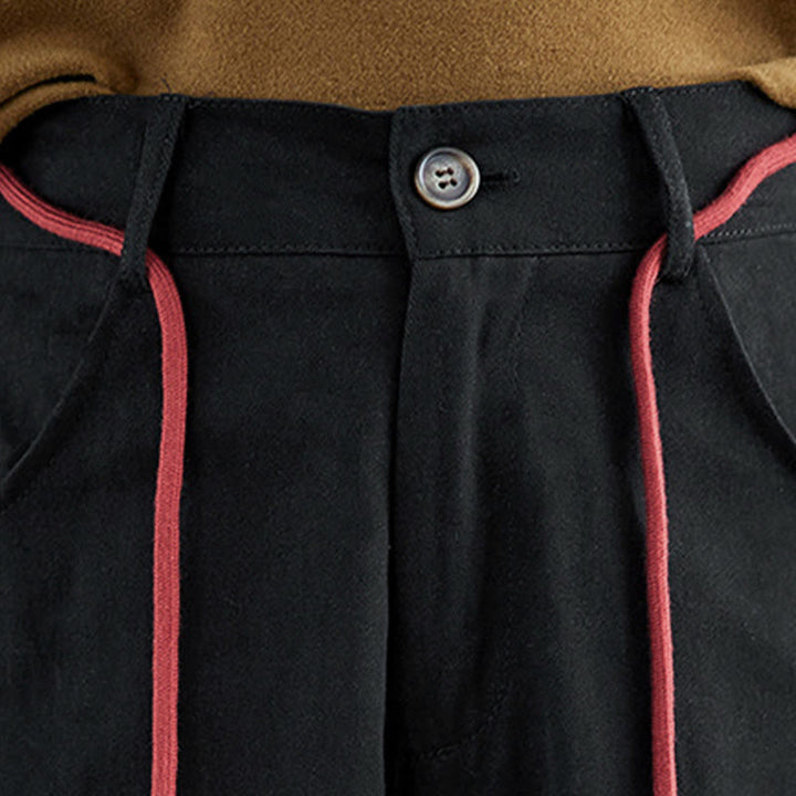 Pantalones casuales de algodón liso Buddha Stones para mujer, largos 7-8, con bolsillos - image 17