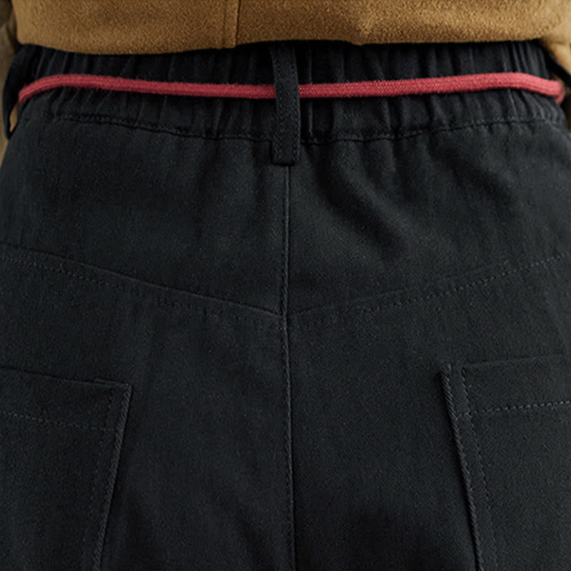 Pantalones casuales de algodón liso Buddha Stones para mujer, largos 7-8, con bolsillos - image 16