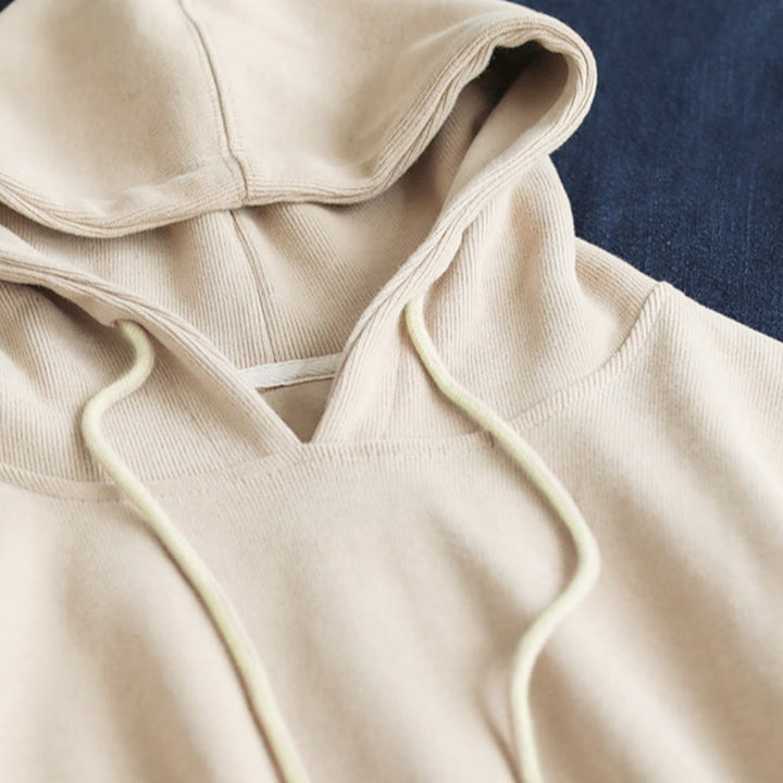 Sudadera con capucha de algodón de manga larga para mujer con Buddha Stones otoñales, botones laterales y color liso - image 7