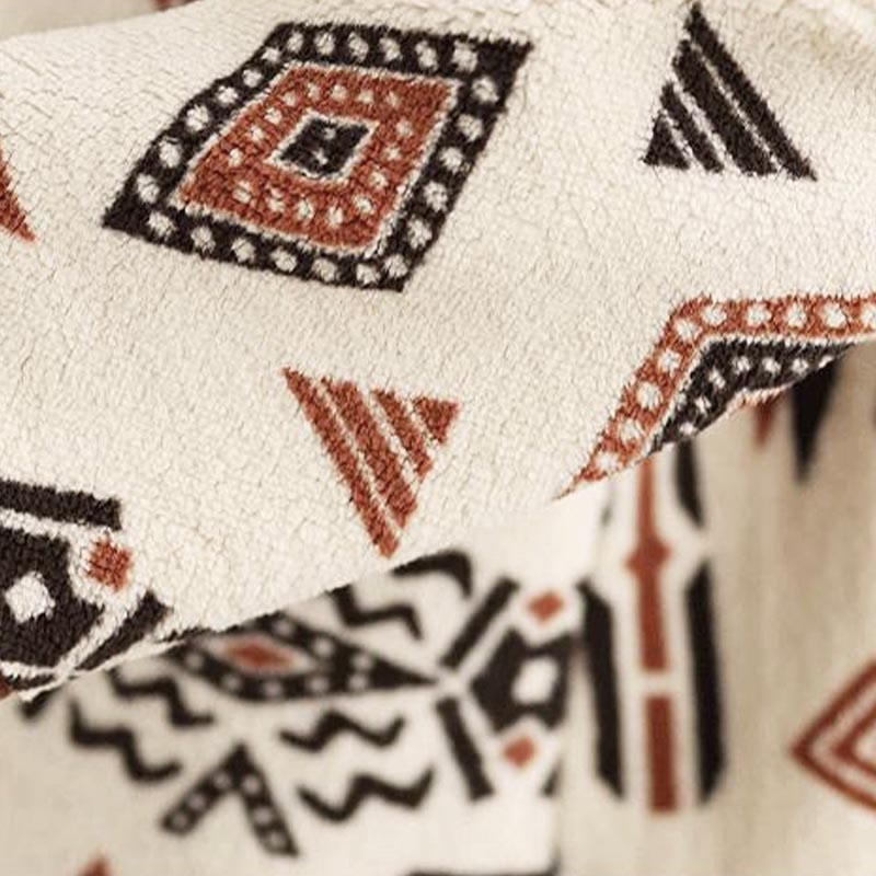 Chaqueta de algodón de manga larga para mujer con estampados geométricos y Buddha Stones para otoño e invierno  - image 10