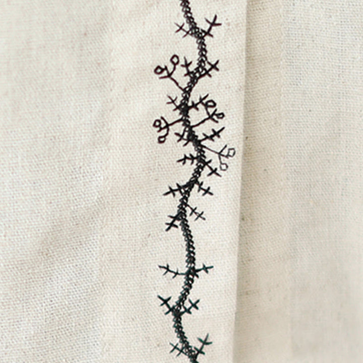 Camisa de algodón de manga larga con cuello Peter Pan para mujer con diseño de botones bordados de primavera y Buddha Stones - image 10