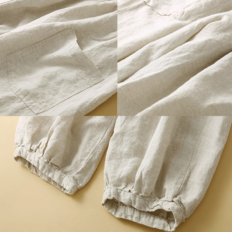 Pantalones capri de algodón estilo harén con bolsillos para mujer Buddha Stones Commute - image 15