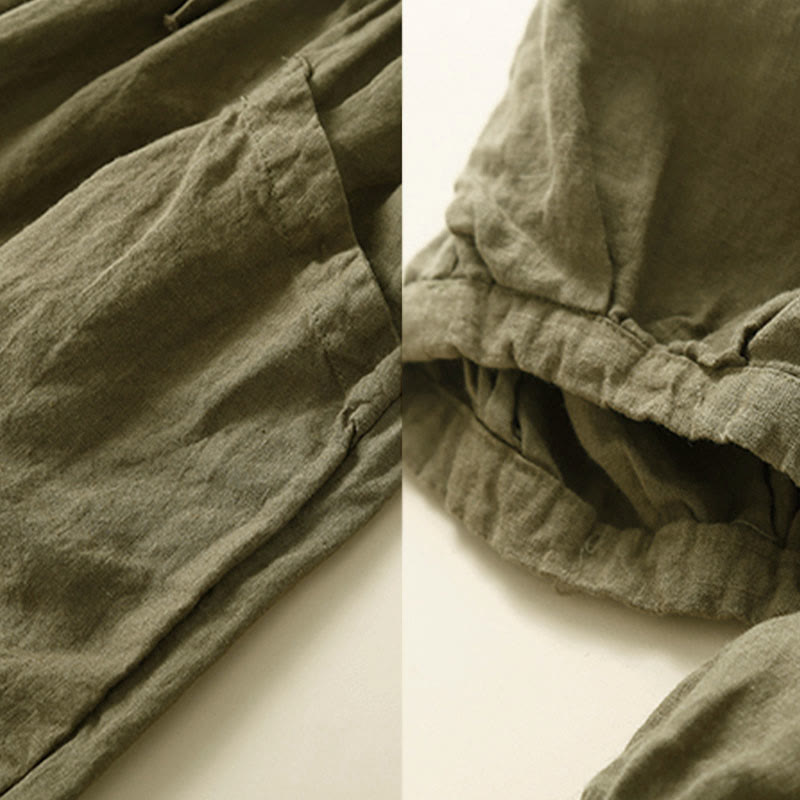 Pantalones capri de algodón estilo harén con bolsillos para mujer Buddha Stones Commute - image 4