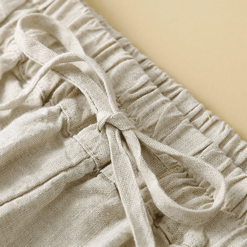 Pantalones capri tipo harem lisos con bolsillos para mujer de Buddha Stones Commute - image 13