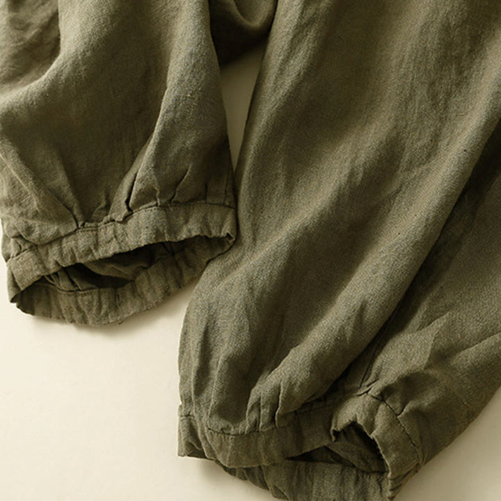 Pantalones capri de algodón estilo harén con bolsillos para mujer Buddha Stones Commute - image 3