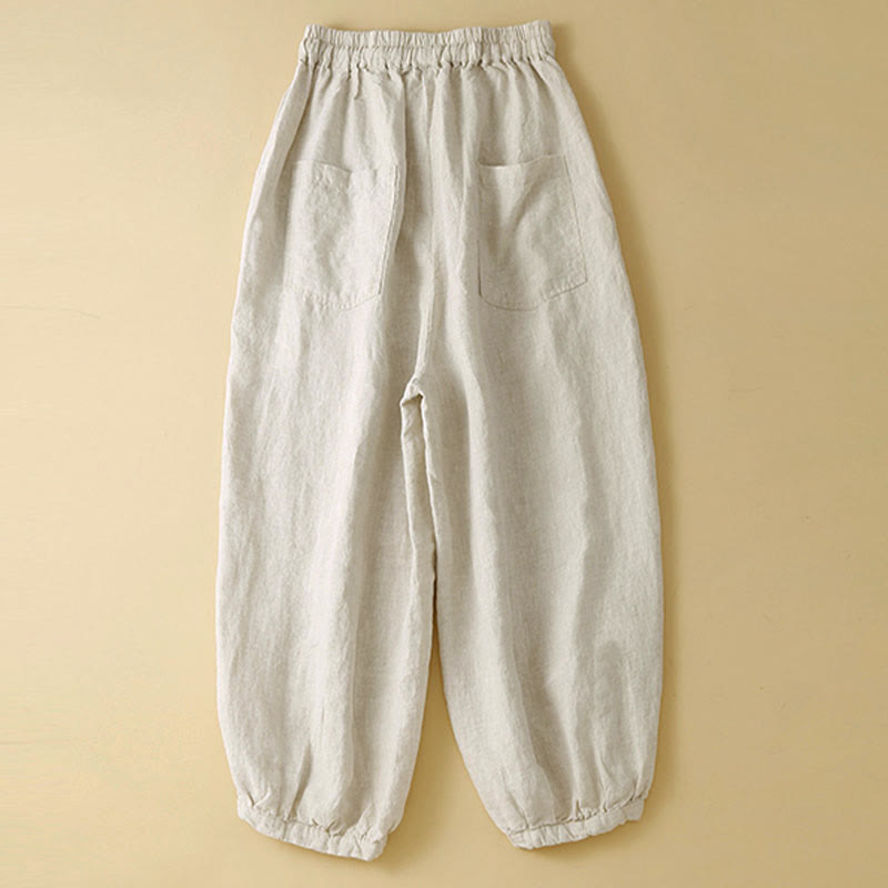 Pantalones capri de algodón estilo harén con bolsillos para mujer Buddha Stones Commute - image 12