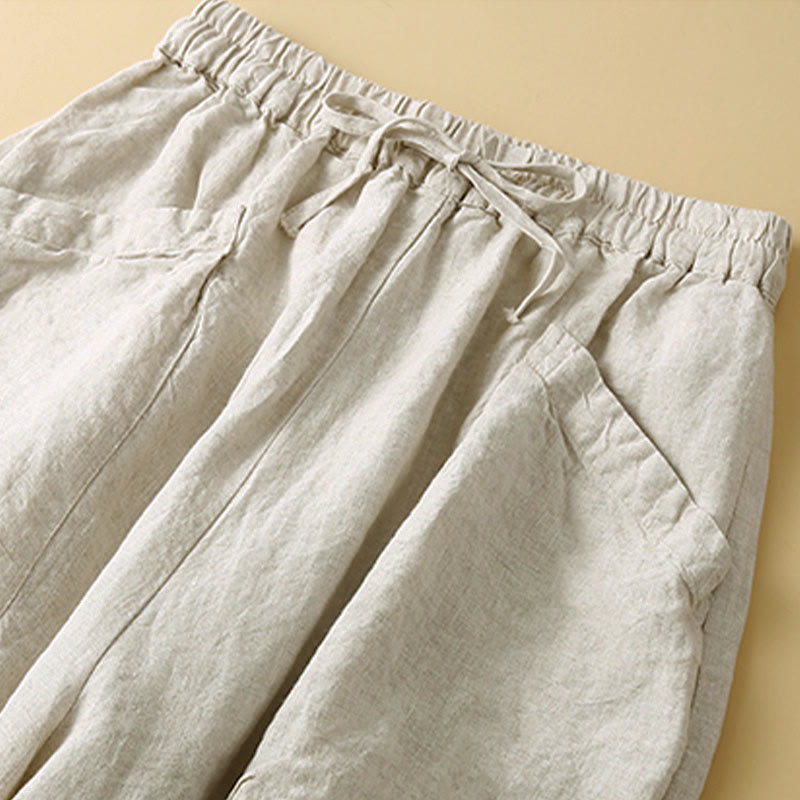 Pantalones capri de algodón estilo harén con bolsillos para mujer Buddha Stones Commute - image 14