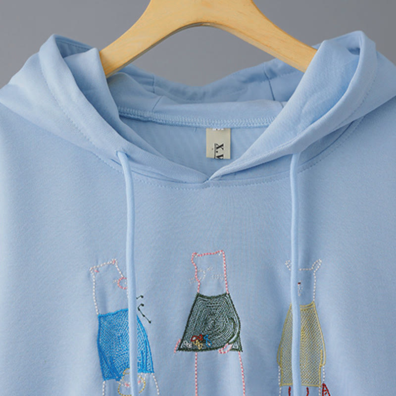 Sudadera con capucha de manga larga para mujer con bordado de oso y Buddha Stones en otoño - image 8