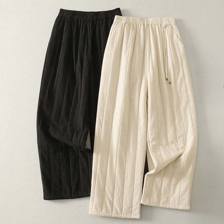 Pantalones gruesos de algodón y poliéster con bolsillos para mujer de Buddha Stones - image 12