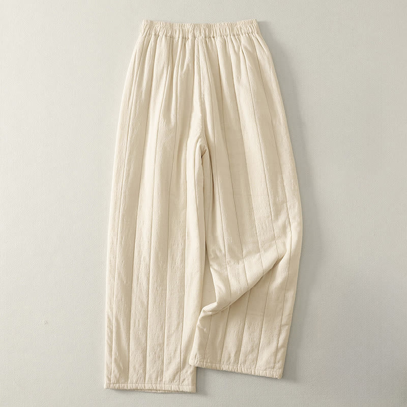 Pantalones gruesos de algodón y poliéster con bolsillos para mujer de Buddha Stones - image 1