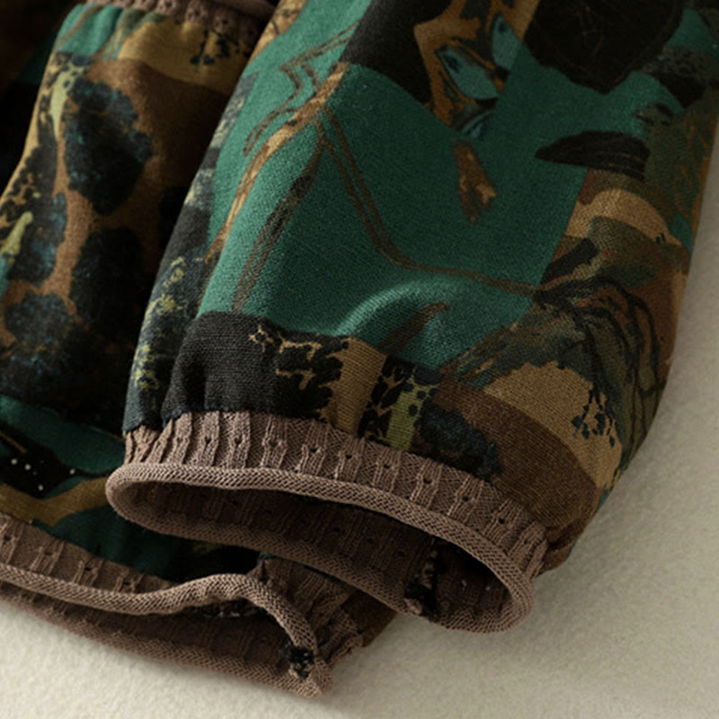 Camiseta de manga larga para mujer con cuello en V y bolsillos, con diseño geométrico de patchwork y Buddha Stones en otoño - image 13