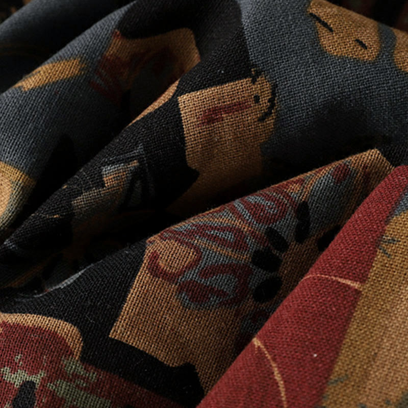 Camiseta de manga larga para mujer con cuello en V y bolsillos, con diseño geométrico de patchwork y Buddha Stones en otoño - image 7