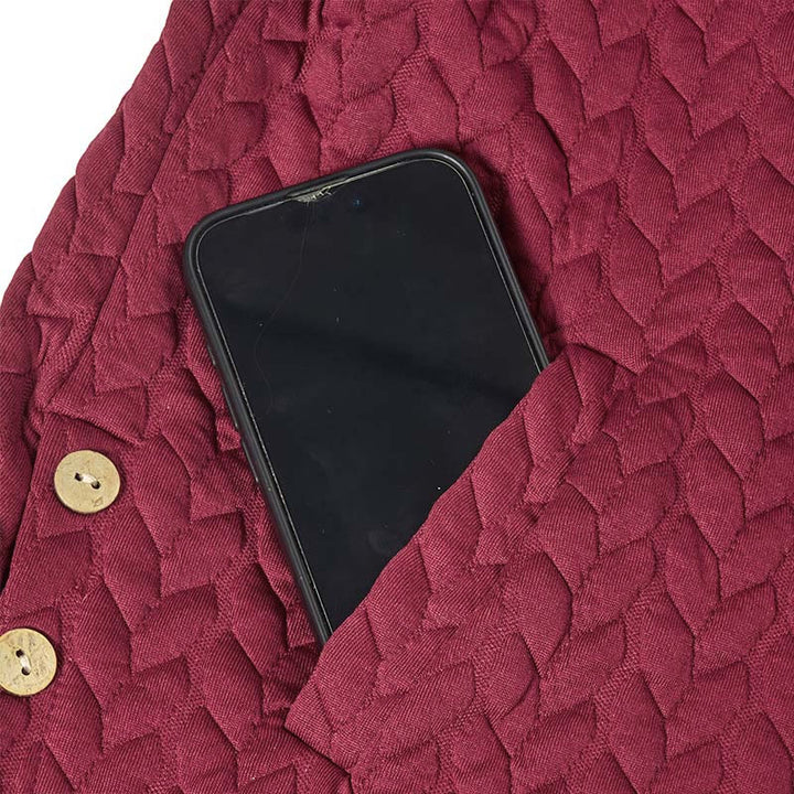 Abrigo con capucha de manga larga para mujer, diseño de espigas de trigo otoñales y Buddha Stones, con bolsillos, largo medio - image 3