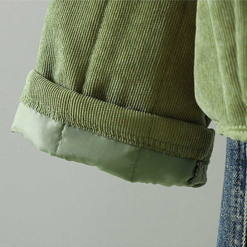 Chaqueta de algodón de manga larga para mujer con botones de rana y diseño sencillo de Buddha Stones - image 13