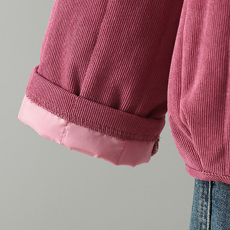 Chaqueta de algodón de manga larga para mujer con botones de rana y diseño sencillo de Buddha Stones - image 19