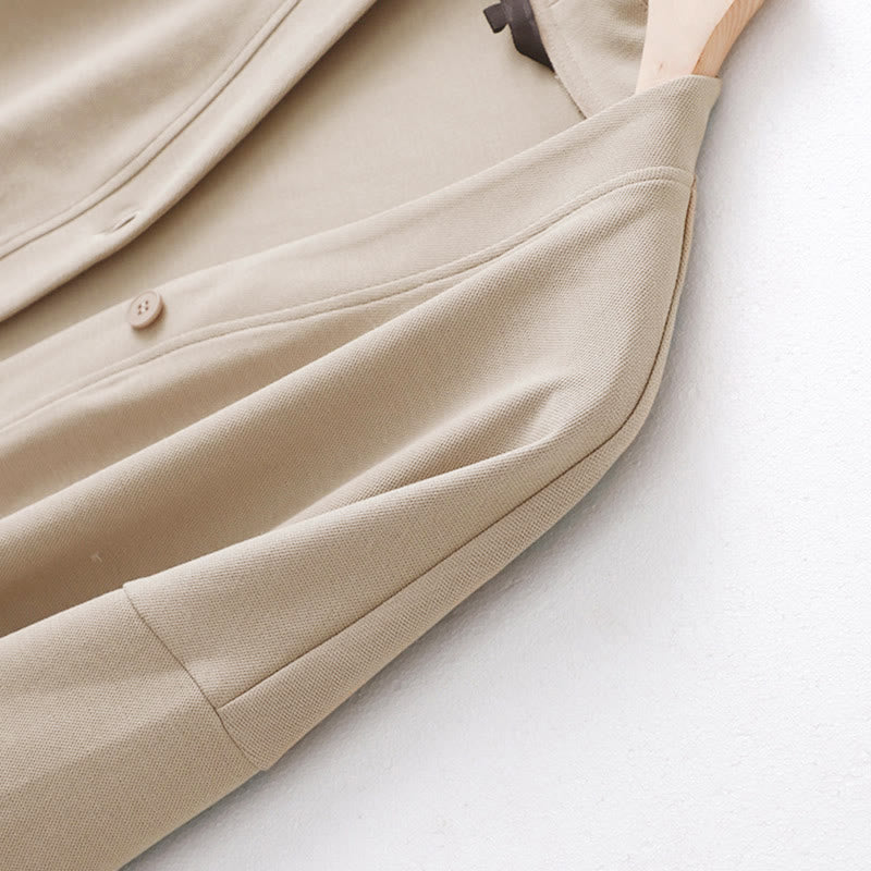 Chaqueta de algodón de manga larga para mujer con botones lisos Buddha Stones - image 3