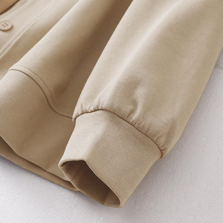 Chaqueta de algodón de manga larga para mujer con botones lisos Buddha Stones - image 4