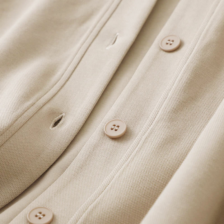 Chaqueta de algodón de manga larga para mujer con botones lisos Buddha Stones - image 6