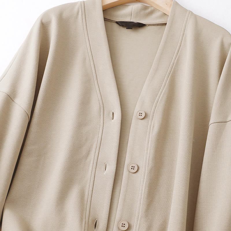 Chaqueta de algodón de manga larga para mujer con botones lisos Buddha Stones - image 7