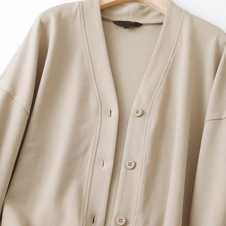 Chaqueta de algodón de manga larga para mujer con botones lisos Buddha Stones - image 7