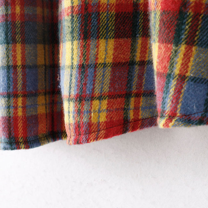 Falda de algodón con estampado a cuadros para mujer, con bolsillos, de Buddha Stones, para otoño e invierno - image 4