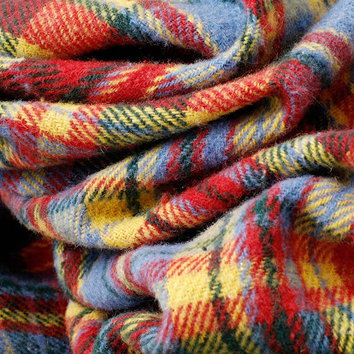 Falda de algodón con estampado a cuadros para mujer, con bolsillos, de Buddha Stones, para otoño e invierno - image 6