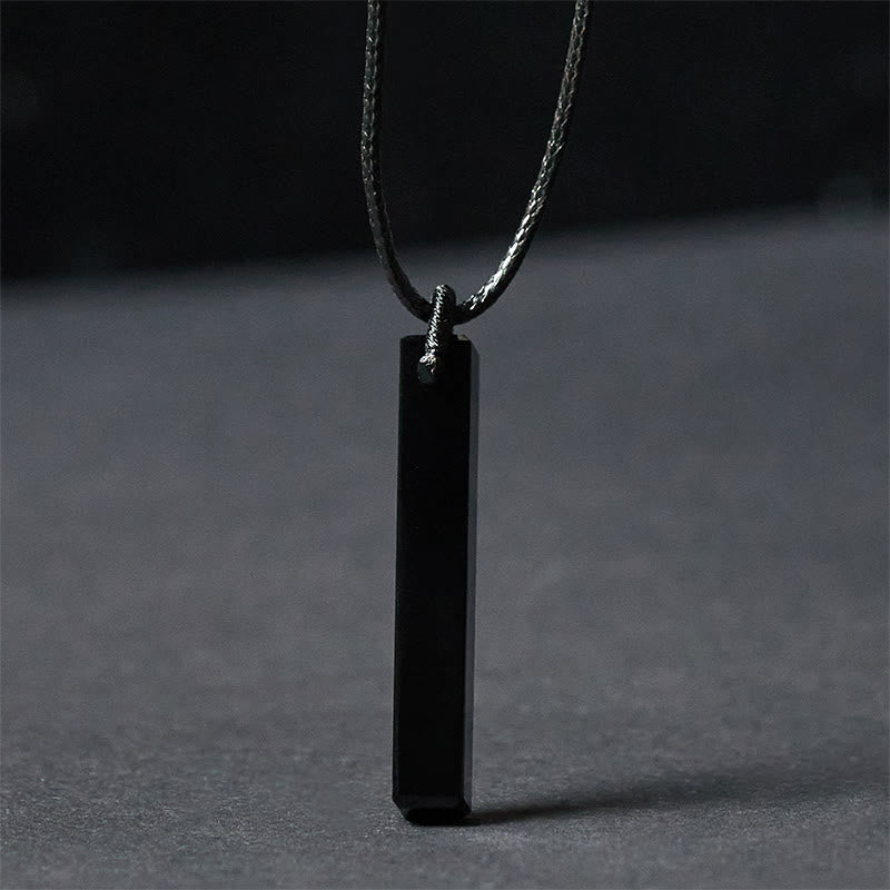 Colgante de collar con transformación de obsidiana negra y arenisca azul de Buddha Stones - Obsidiana negra - image 0