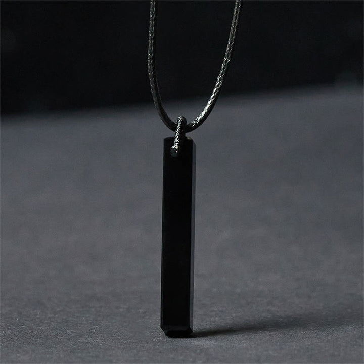 Colgante de collar con transformación de obsidiana negra y arenisca azul de Buddha Stones - Obsidiana negra - image 0