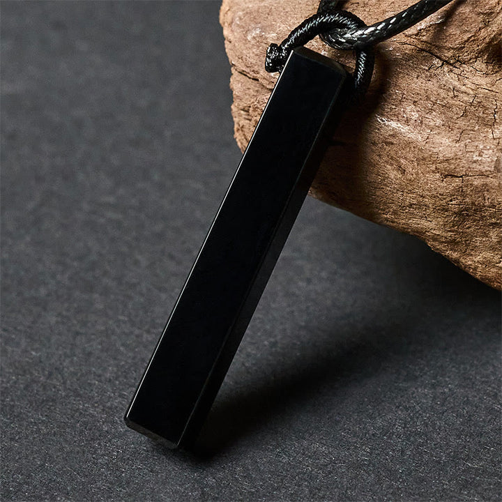 Colgante de collar con transformación de obsidiana negra y arenisca azul de Buddha Stones - image 2