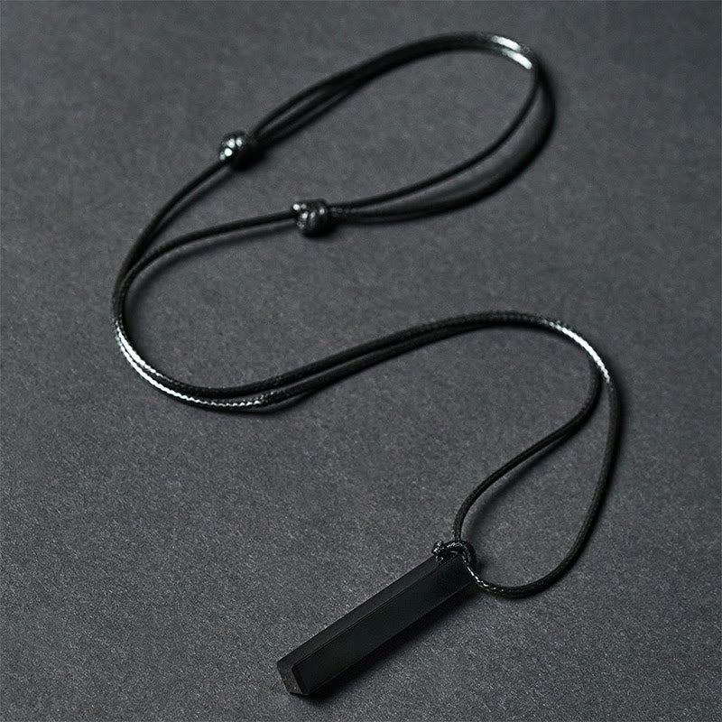 Colgante de collar con transformación de obsidiana negra y arenisca azul de Buddha Stones - image 1