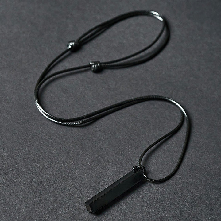 Colgante de collar con transformación de obsidiana negra y arenisca azul de Buddha Stones - image 1