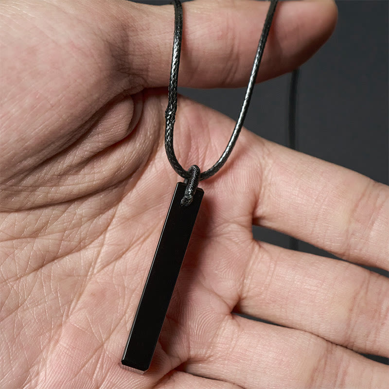 Colgante de collar con transformación de obsidiana negra y arenisca azul de Buddha Stones - image 3