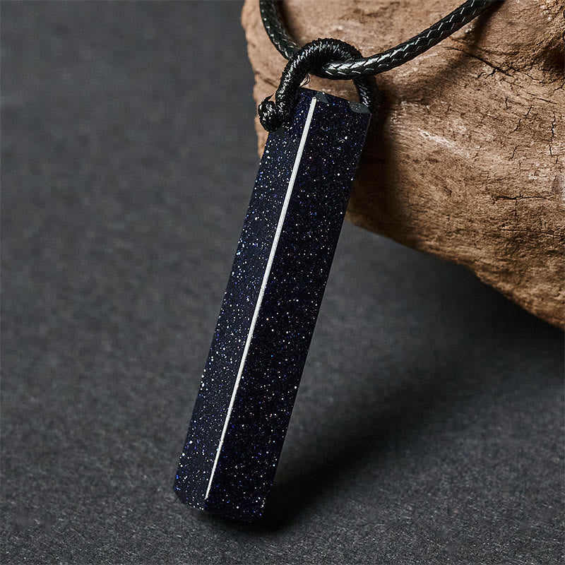 Colgante de collar con transformación de obsidiana negra y arenisca azul de Buddha Stones - image 8