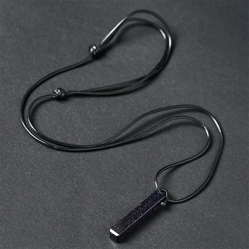 Colgante de collar con transformación de obsidiana negra y arenisca azul de Buddha Stones - image 7