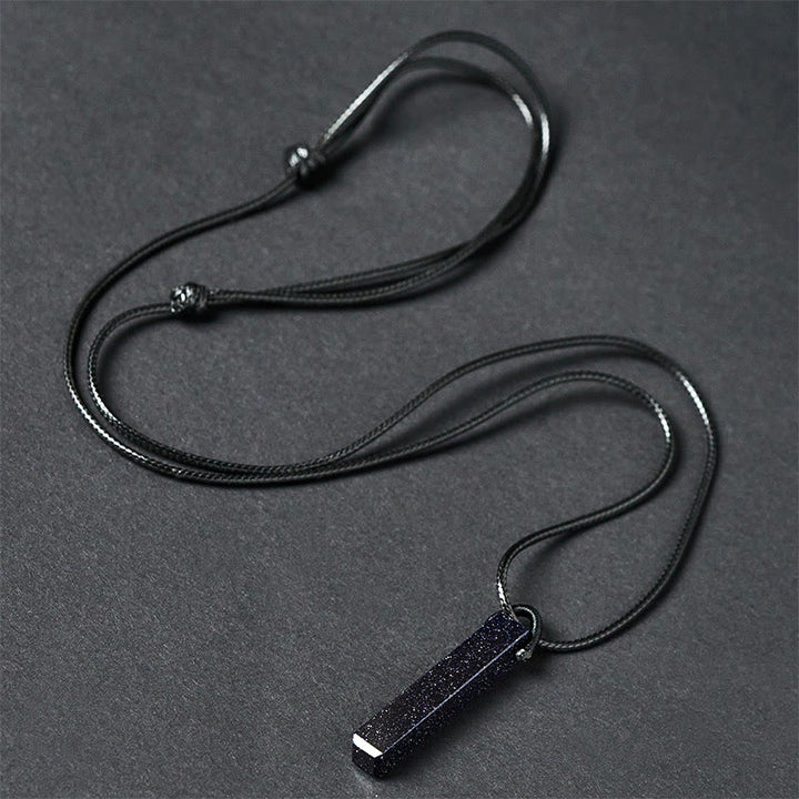 Colgante de collar con transformación de obsidiana negra y arenisca azul de Buddha Stones - image 7