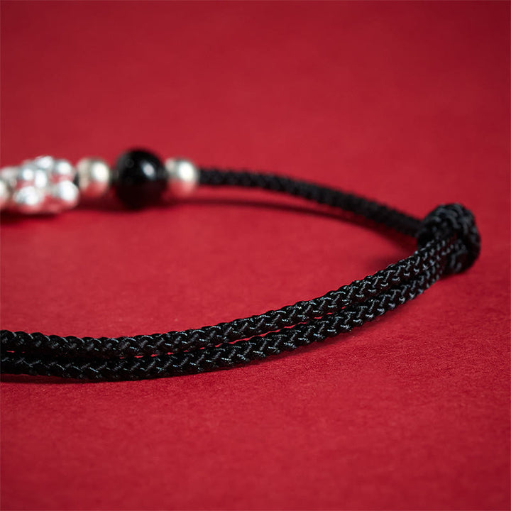 Pulsera de hilo de plata de ley 999 con Buddha Stones y ágata roja, Año del Caballo, Prosperidad - image 18