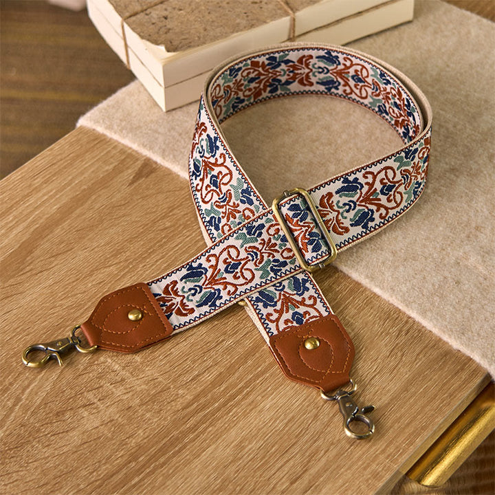 Correas de repuesto para bolsos de mano ajustables con bordado geométrico de flores y Buddha Stones - Caqui - 80-140 cm x 5 cm - image 15